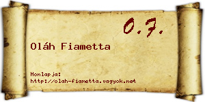 Oláh Fiametta névjegykártya